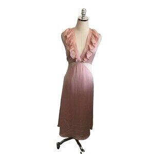 Avec Les Filles XS Blush Pink Satin Midi Slip Dress Coquette Regencycore Romance